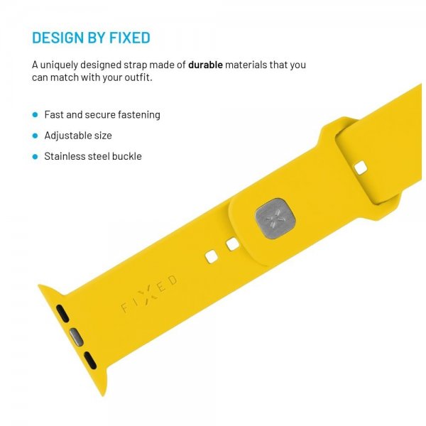 Fixed Apple Watch 38/40/41/42mm Armbånd Silicone Sporty Strap Gul