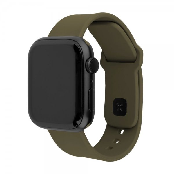 Fixed Apple Watch 38/40/41/42mm Armbånd Silicone Sporty Strap Olivengrønn