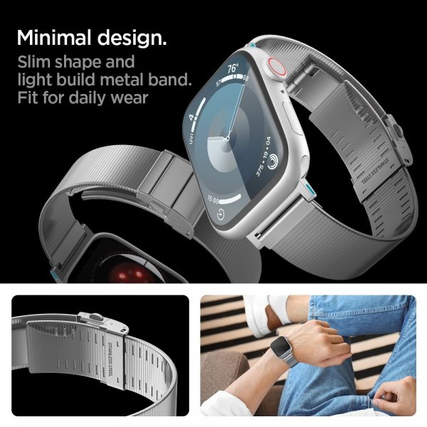 Spigen Apple Watch 38/40/41/42mm Armbånd Sleek Link Sølv