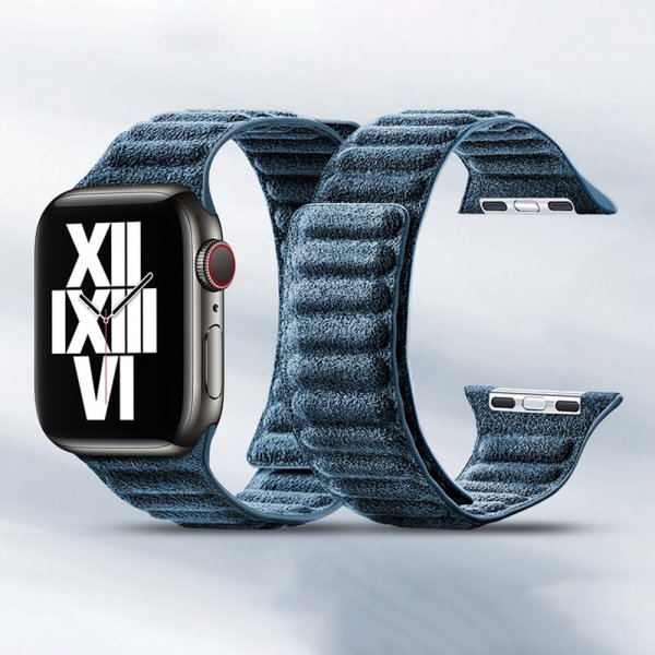 Apple Watch 38/40/41/42mm Armbånd Semsket skinn Blå