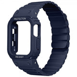 Apple Watch 40/41mm Armbånd med Deksel Silikon Magnetlås Blå