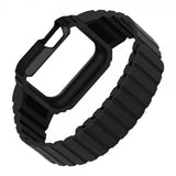 Apple Watch 40/41mm Armbånd med Deksel Silikon Magnetlås Svart