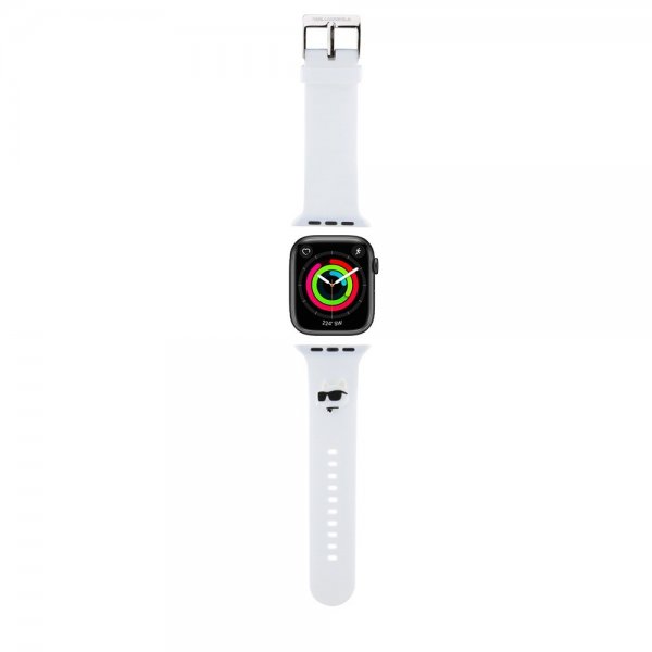 Karl Lagerfeld Apple Watch 44/45/46mm/Apple Watch Ultra Armbånd Rubber NFT Choupette Hvit