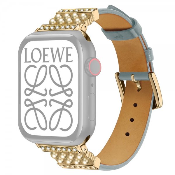 Apple Watch 44/45/46mm/Apple Watch Ultra Armbånd Perler Lys blå