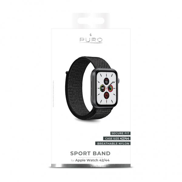 Puro Apple Watch 44/45/46mm/Apple Watch Ultra Armbånd Sport Band Svart