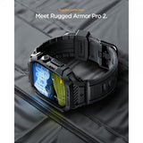 Spigen Apple Watch 42mm (Series 10/11) Armbånd Rugged Armor Pro 2 Matte Black