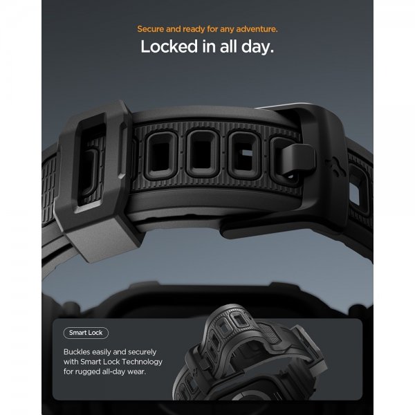 Spigen Apple Watch 42mm (Series 10/11) Armbånd Rugged Armor Pro 2 Matte Black