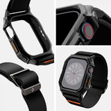 Spigen Apple Watch 42mm (Series 10/11) Armbånd og Deksel Lite Fit Pro Matte Black