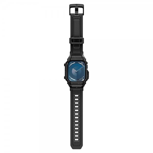 Spigen Apple Watch 42mm (Series 10/11) Armbånd og Deksel Rugged Armor Pro Matte Black