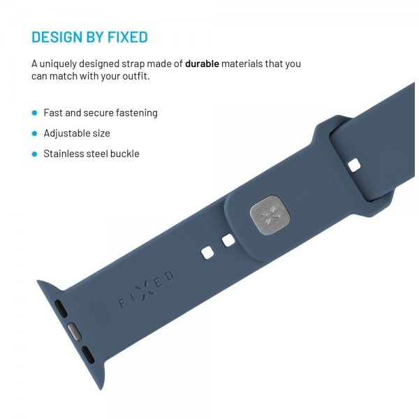 Fixed Apple Watch 44/45/46mm Armbånd Silicone Sporty Strap Blå
