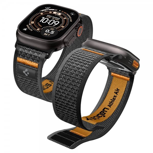 Spigen Apple Watch 44/45/46mm/Ultra 49mm Armbånd Athlex Air 2 Active Black Orange