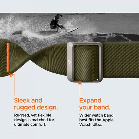 Spigen Apple Watch 44/45/46mm/Ultra 49mm Armbånd Lite Fit Ultra Khaki