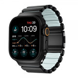 Nomad Apple Watch 44/45/46mm/Ultra 49mm Armbånd Stratos Band Svart Icy Blue Glow