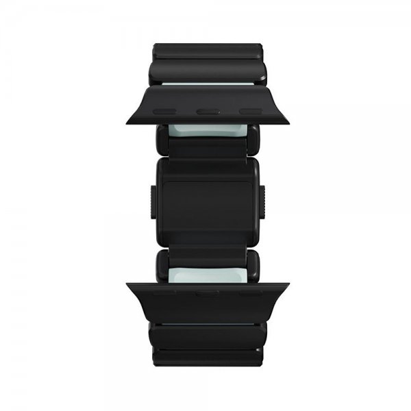 Nomad Apple Watch 44/45/46mm/Ultra 49mm Armbånd Stratos Band Svart Icy Blue Glow