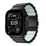 Nomad Apple Watch 44/45/46mm/Ultra 49mm Armbånd Stratos Band Svart Icy Blue Glow