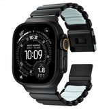 Nomad Apple Watch 44/45/46mm/Ultra 49mm Armbånd Stratos Band Svart Icy Blue Glow