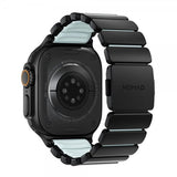 Nomad Apple Watch 44/45/46mm/Ultra 49mm Armbånd Stratos Band Svart Icy Blue Glow