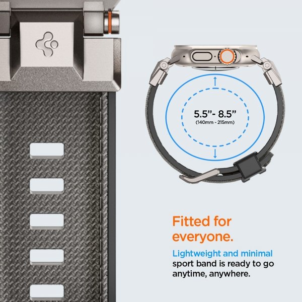 Spigen Apple Watch 44/45/46mm/Watch Ultra 49mm Armbånd DuraPro Armor Grå