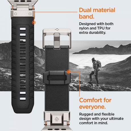 Spigen Apple Watch 44/45/46mm/Watch Ultra 49mm Armbånd DuraPro Armor Svart