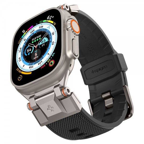 Spigen Apple Watch 44/45/46mm/Watch Ultra 49mm Armbånd DuraPro Armor Svart