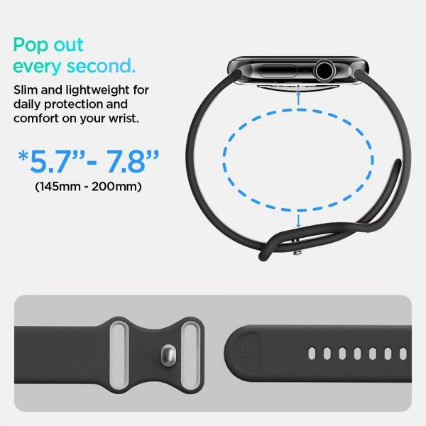 Spigen Apple Watch 44/45/46mm/Watch Ultra 49mm Armbånd Nano Pop Black Sesame