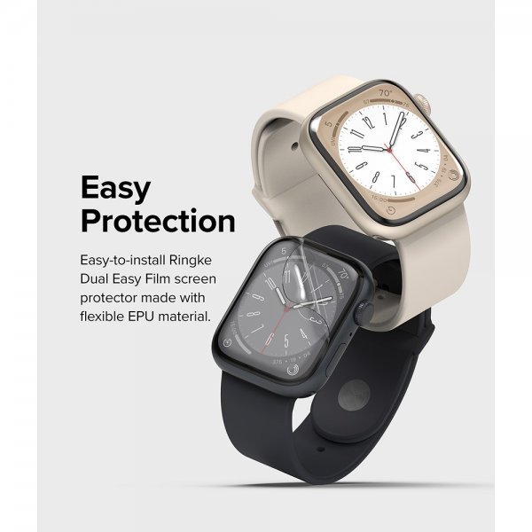 Ringke Apple Watch 44/45mm Skjermbeskytter Dual Easy Film 3-pack