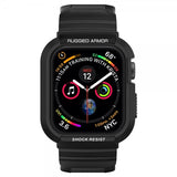 Spigen Apple Watch 44/45mm Deksel med Armbånd Rugged Armor Pro Svart