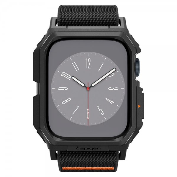 Spigen Apple Watch 45mm Armbånd og Deksel Lite Fit Pro Matte Black