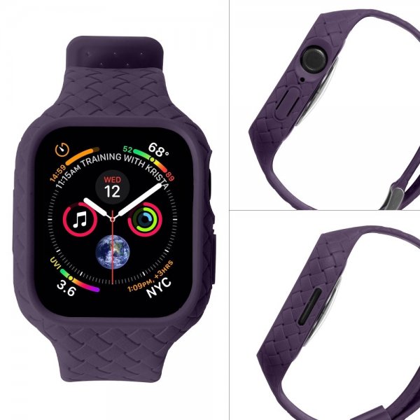 Apple Watch 45mm Armbånd Vevtekstur Lilla