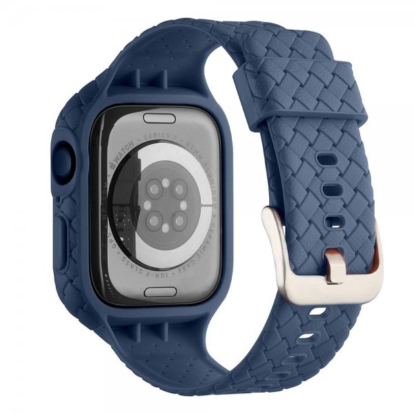 Apple Watch 45mm Armbånd Vevtekstur Mørkeblå
