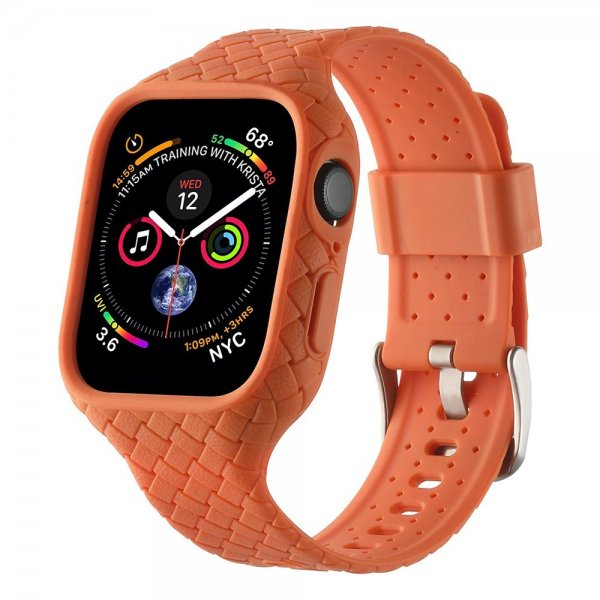 Apple Watch 45mm Armbånd Vevtekstur Oransje