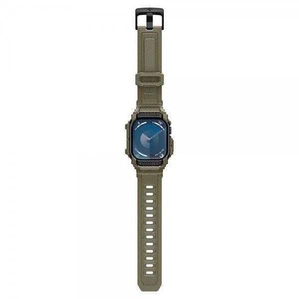 Spigen Apple Watch 46mm (Series 10/11) Armbånd og Deksel Rugged Armor Pro Vintage Khaki