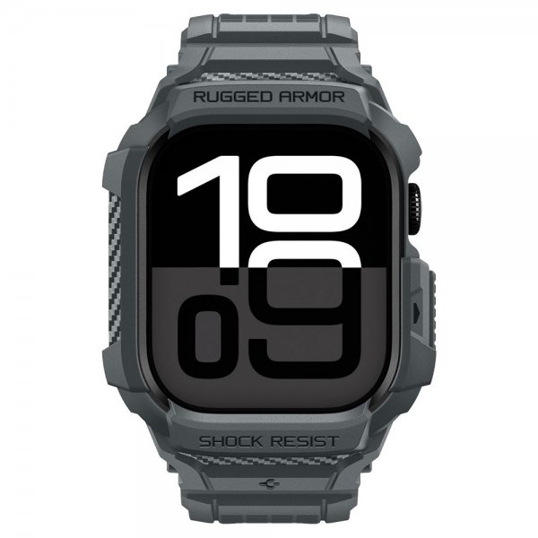 Spigen Apple Watch 46mm (Series 10/11) Armbånd Rugged Armor Pro 2 Dark Gray