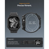 Spigen Apple Watch 46mm (Series 10/11) Armbånd Rugged Armor Pro 2 Matte Black