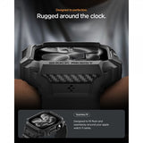 Spigen Apple Watch 46mm (Series 10/11) Armbånd Rugged Armor Pro 2 Matte Black