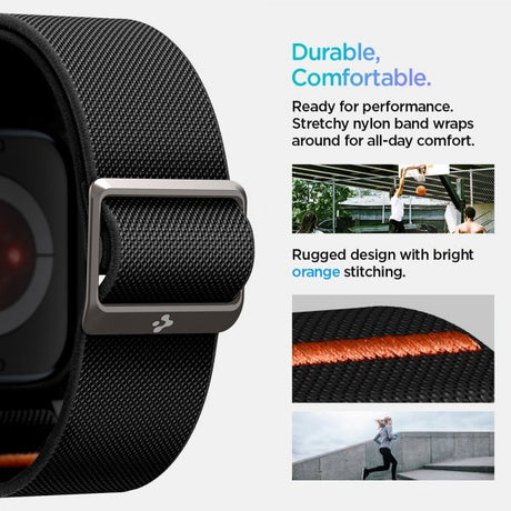 Spigen Apple Watch 46mm (Series 10/11) Armbånd og Deksel Lite Fit Pro Matte Black