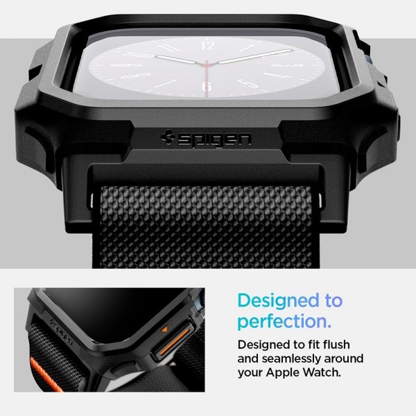 Spigen Apple Watch 46mm (Series 10/11) Armbånd og Deksel Lite Fit Pro Matte Black