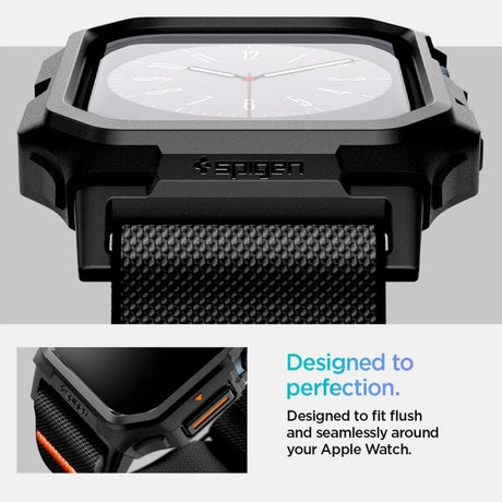 Spigen Apple Watch 46mm (Series 10/11) Armbånd og Deksel Lite Fit Pro Matte Black