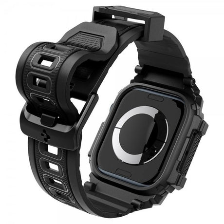 Spigen Apple Watch 46mm (Series 10/11) Armbånd og Deksel Rugged Armor Pro Matte Black