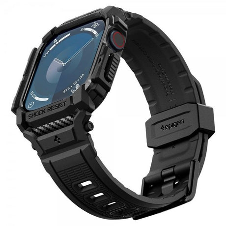 Spigen Apple Watch 46mm (Series 10/11) Armbånd og Deksel Rugged Armor Pro Matte Black