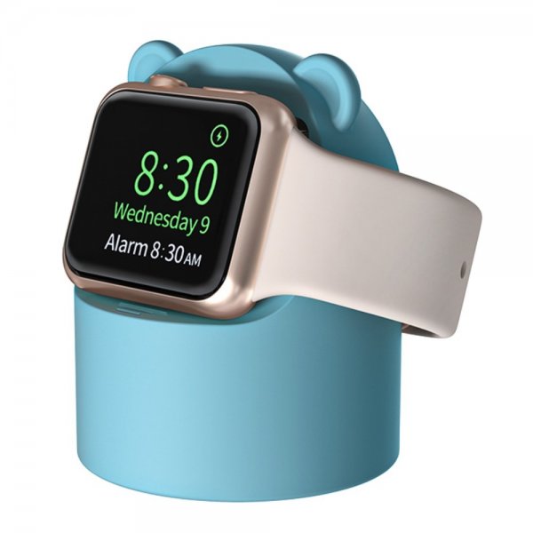 Apple Watch Holder til Lader Bjørn Lys blå