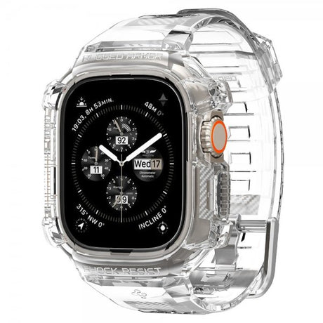 Spigen Watch Ultra 49mm Armbånd og Deksel Rugged Armor Pro Crystal Clear