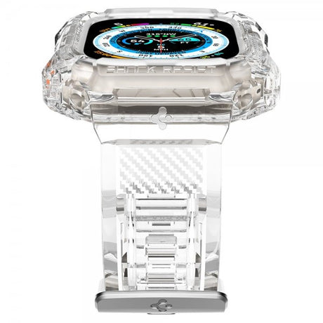Spigen Watch Ultra 49mm Armbånd og Deksel Rugged Armor Pro Crystal Clear