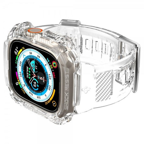 Spigen Watch Ultra 49mm Armbånd og Deksel Rugged Armor Pro Crystal Clear