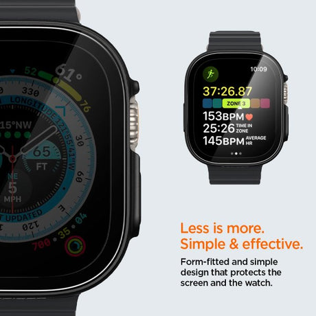 Spigen Apple Watch Ultra Deksel med Skjermbeskytter Thin Fit 360 Svart