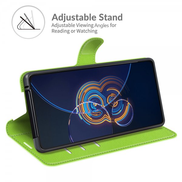 Asus Zenfone 8 Flip Etui Litchi Grønn