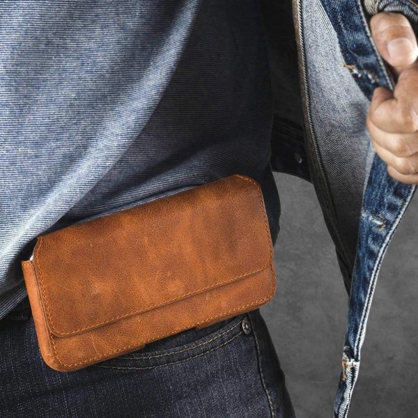 Krusell Veske Sunne Belt Case L Cognac Brown