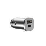 Baseus Mobillader til bil PPS 30W Type-C & USB-A Sølv