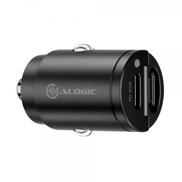 ALOGIC Mobillader til bil 30W Rapid Power Mini Bil-lader 2xUSB-C