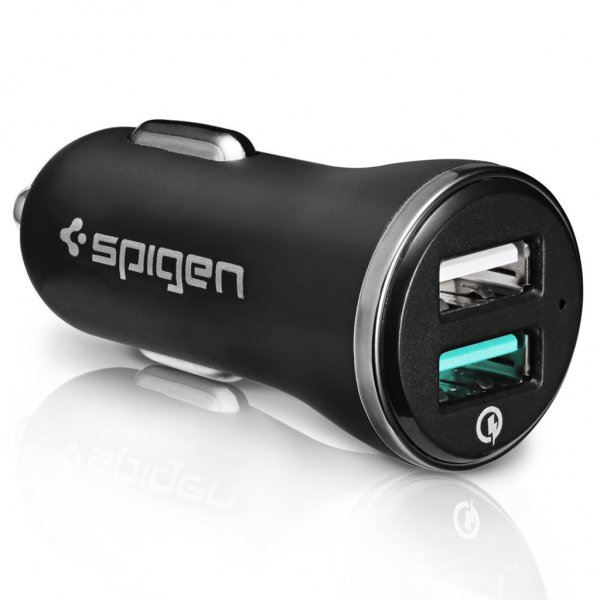 Spigen Mobillader til bil F27QC QC 3.0 Svart